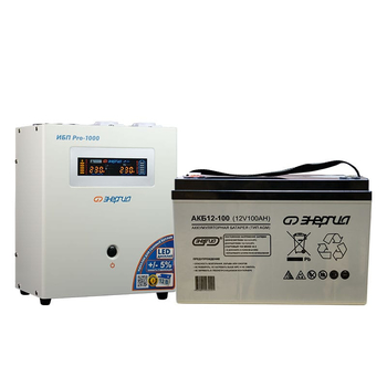 Комплект ИБП Инвертор Энергия ИБП Pro 1000 + Аккумулятор 100 АЧ - ИБП и АКБ - ИБП для котлов - Магазин электрооборудования для дома ТурбоВольт